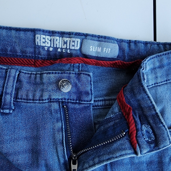 Restricted To All Slim Boys Denim Jeans Blue Stretch 24x22 Sz 8 - Picture 5 of 8